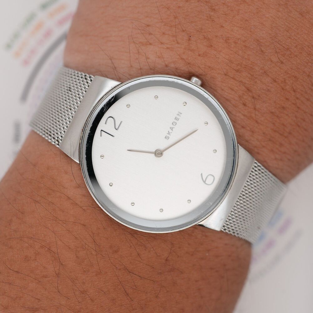 Skagen Freja SKW2380 Silver Mesh Women's Quartz Watch – 34mm – New Battery - Picture 3 of 8